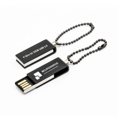 Obrotywy czarny pendrive SLIM 2 GB USB 32.0